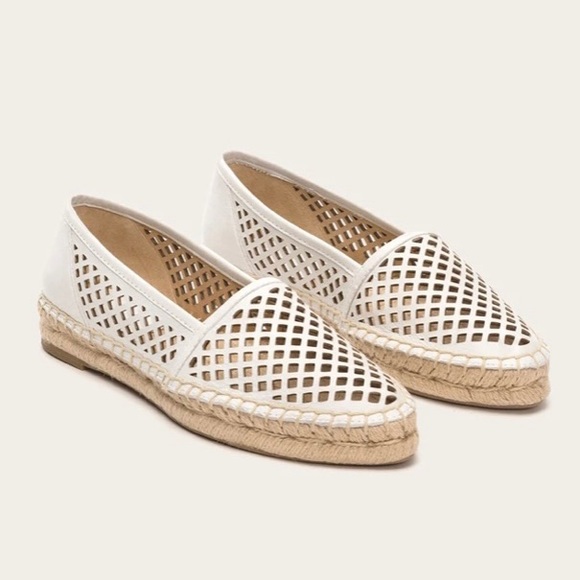 Frye Lee A Line Perf Leather Espadrille Flats